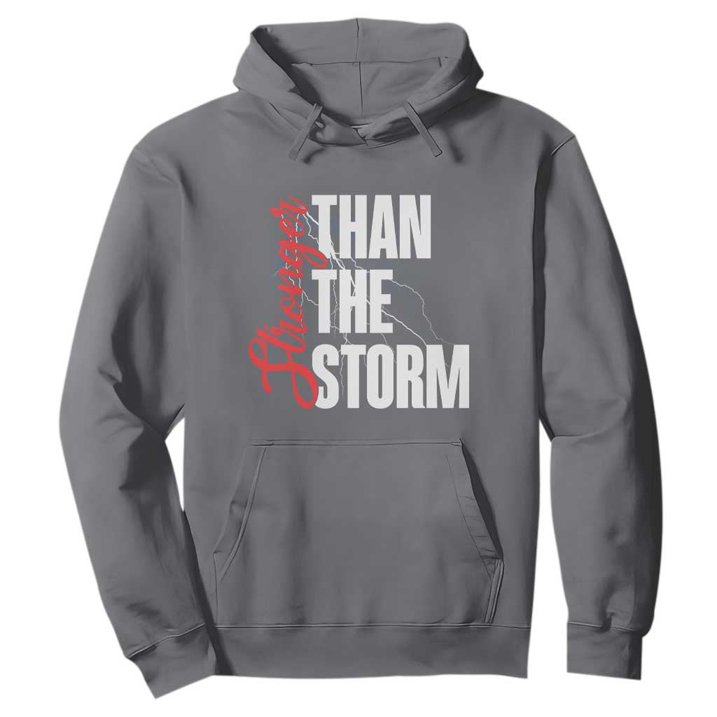 Stronger Than The Storm Hoodie Positive Mindset Motivation TS12 Charcoal Print Your Wear