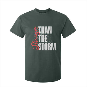 Stronger Than The Storm T Shirt For Kid Positive Mindset Motivation TS12 Dark Forest Green Print Your Wear