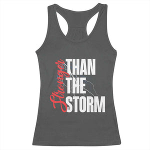 Stronger Than The Storm Racerback Tank Top Positive Mindset Motivation TS12 Dark Heather Print Your Wear