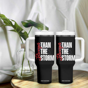 Stronger Than The Storm Tumbler With Handle Positive Mindset Motivation TS12 Print Your Wear