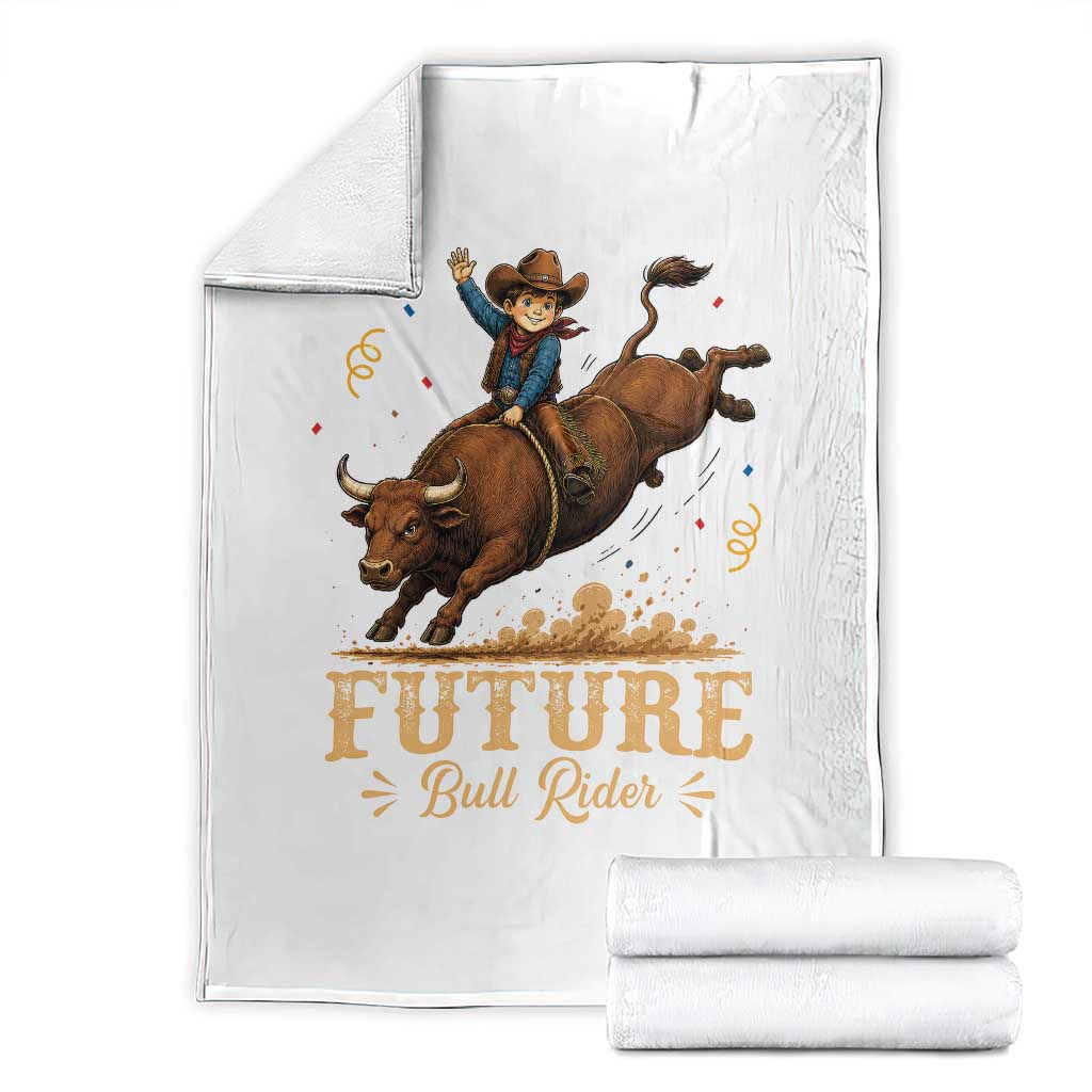 Cute Cowboy Rodeo Western Gift Throw Blanket Future Bull Rider