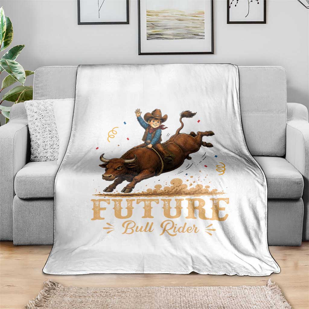 Cute Cowboy Rodeo Western Gift Throw Blanket Future Bull Rider