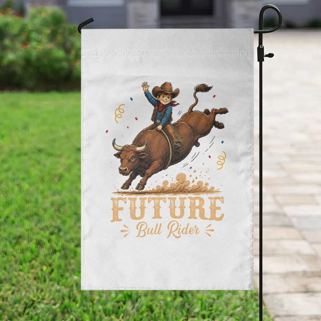 Cute Cowboy Rodeo Western Gift Garden Flag Future Bull Rider