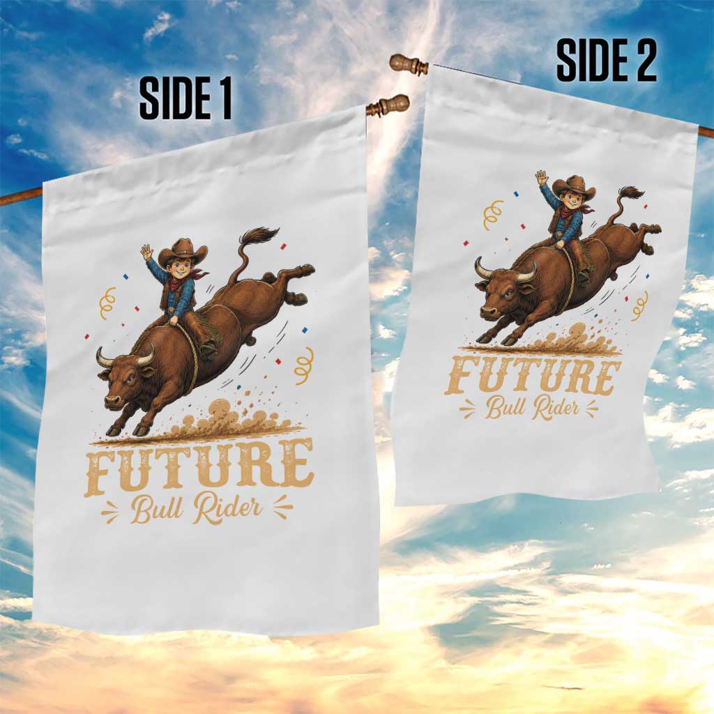 Cute Cowboy Rodeo Western Gift Garden Flag Future Bull Rider