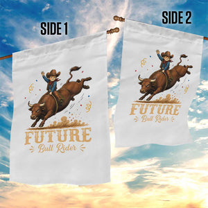 Cute Cowboy Rodeo Western Gift Garden Flag Future Bull Rider