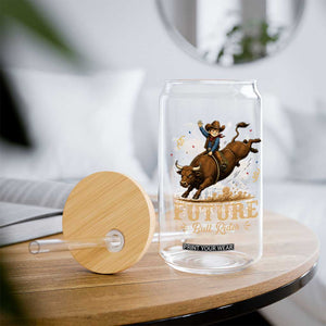 Cute Cowboy Rodeo Western Gift Glass Can Future Bull Rider