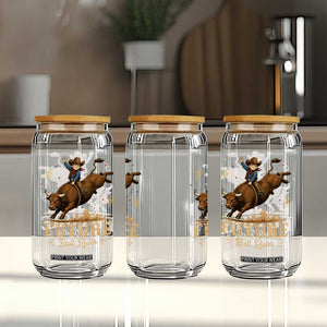 Cute Cowboy Rodeo Western Gift Glass Can Future Bull Rider