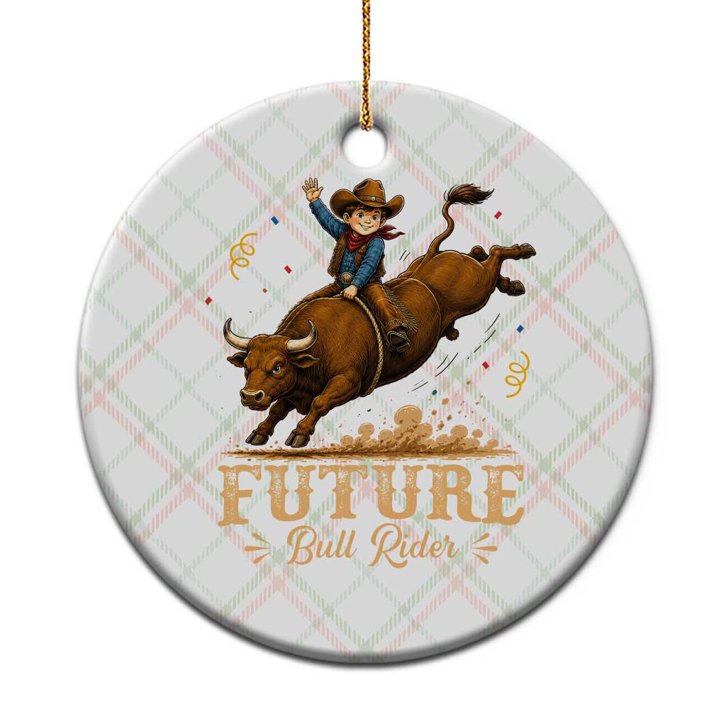 Cute Cowboy Rodeo Western Gift Ceramic Ornament Future Bull Rider