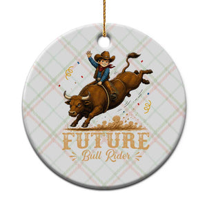 Cute Cowboy Rodeo Western Gift Ceramic Ornament Future Bull Rider