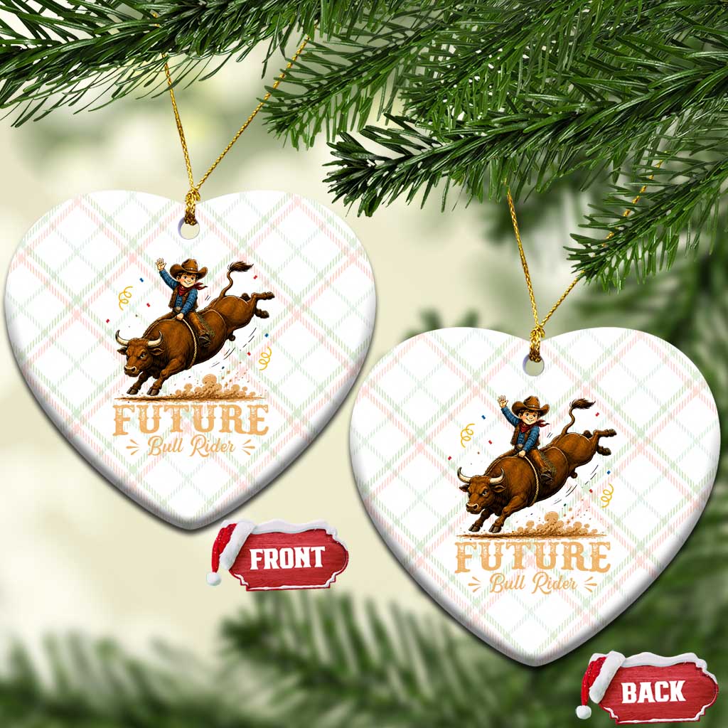 Cute Cowboy Rodeo Western Gift Ceramic Ornament Future Bull Rider