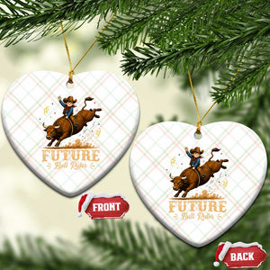 Cute Cowboy Rodeo Western Gift Ceramic Ornament Future Bull Rider