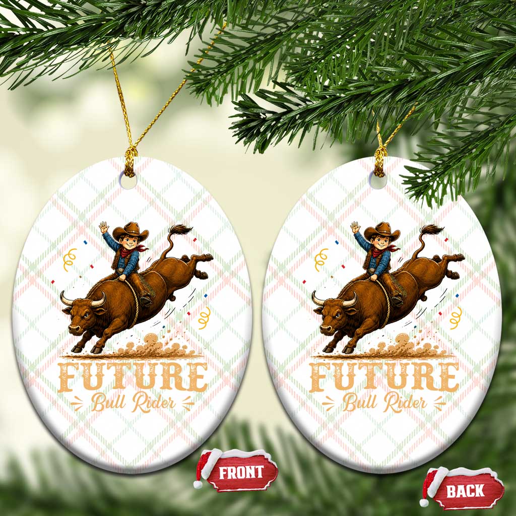 Cute Cowboy Rodeo Western Gift Ceramic Ornament Future Bull Rider