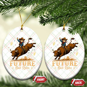 Cute Cowboy Rodeo Western Gift Ceramic Ornament Future Bull Rider