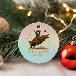 Cute Cowboy Rodeo Western Gift Ceramic Ornament Future Bull Rider