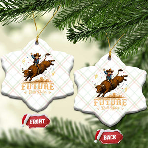 Cute Cowboy Rodeo Western Gift Ceramic Ornament Future Bull Rider
