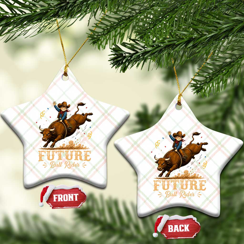 Cute Cowboy Rodeo Western Gift Ceramic Ornament Future Bull Rider