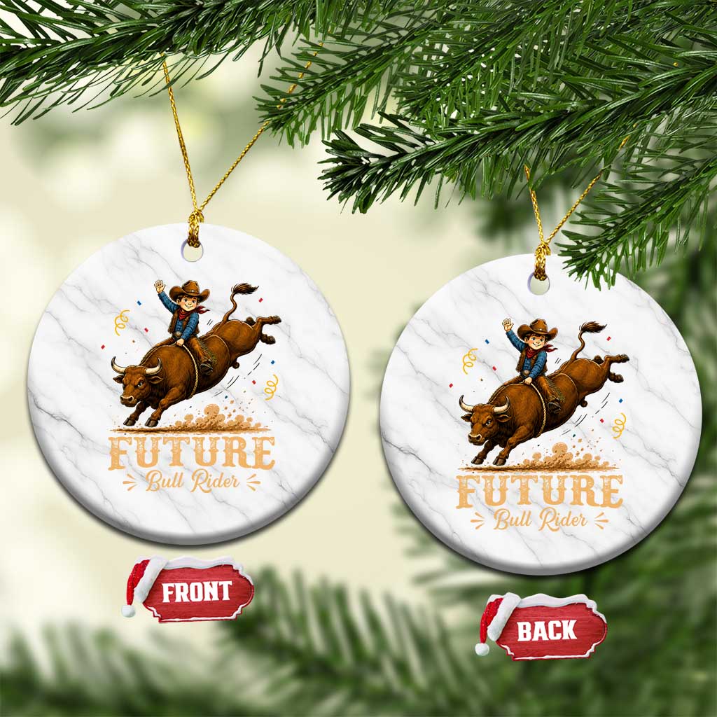 Cute Cowboy Rodeo Western Gift Ceramic Ornament Future Bull Rider