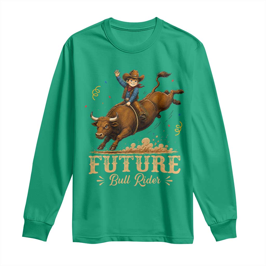 Cute Cowboy Rodeo Western Gift Long Sleeve Shirt Future Bull Rider