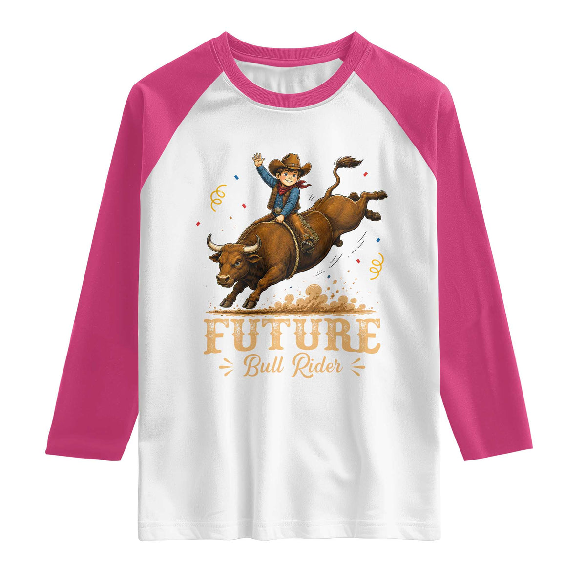 Cute Cowboy Rodeo Western Gift Raglan Shirt Future Bull Rider
