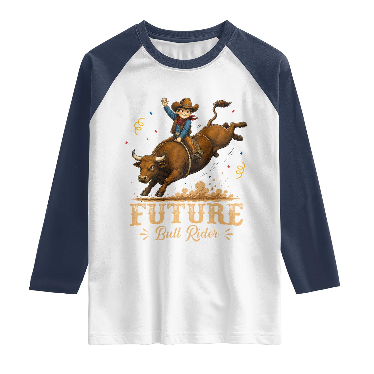 Cute Cowboy Rodeo Western Gift Raglan Shirt Future Bull Rider