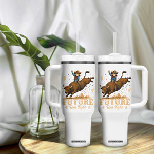 Cute Cowboy Rodeo Western Gift Tumbler With Handle Future Bull Rider