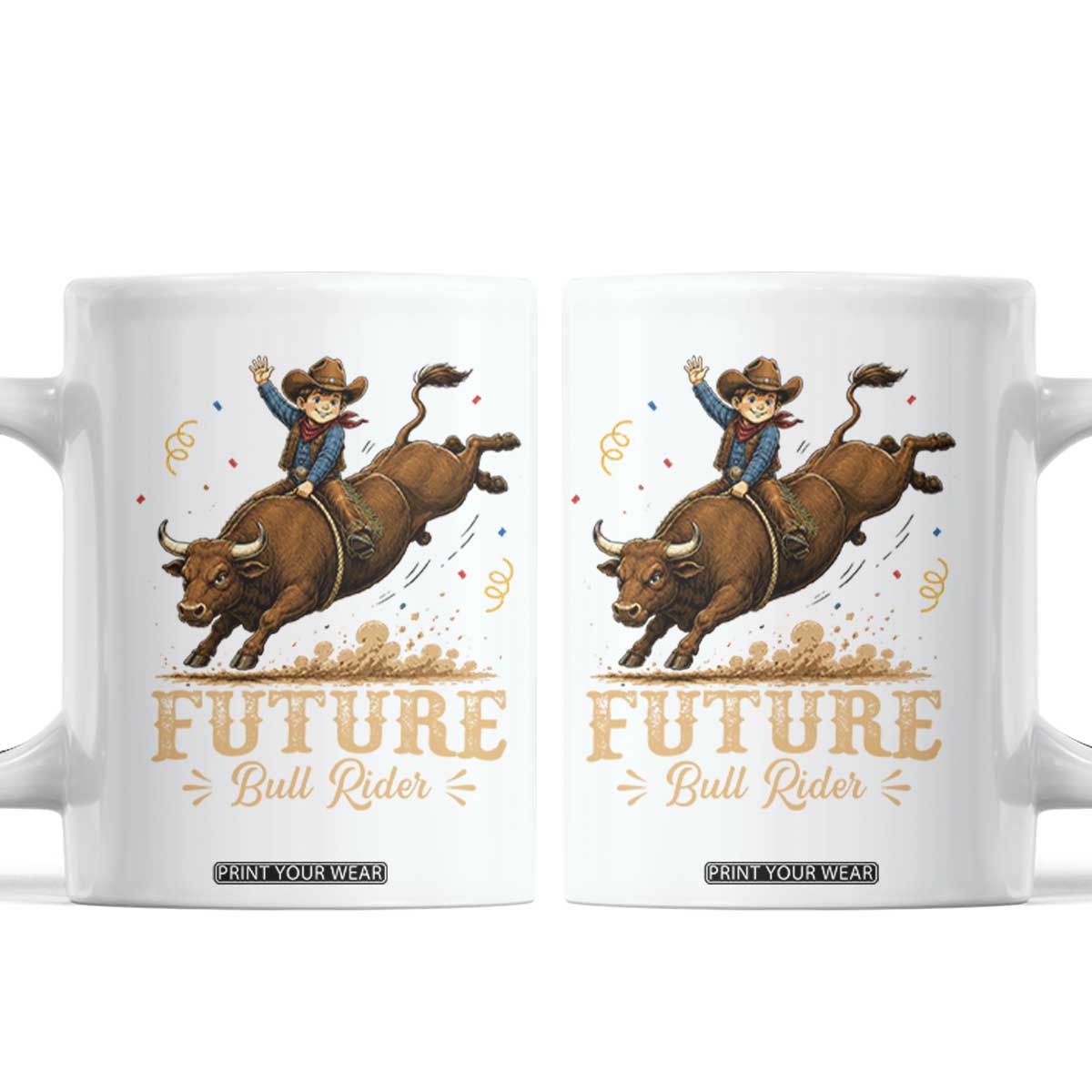 Cute Cowboy Rodeo Western Gift Coffee Mug Future Bull Rider