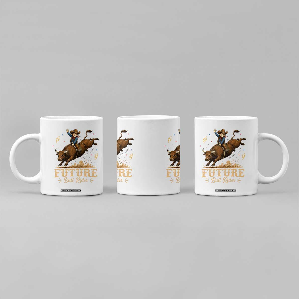 Cute Cowboy Rodeo Western Gift Coffee Mug Future Bull Rider