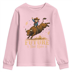 Cute Cowboy Rodeo Western Gift Youth Sweatshirt Future Bull Rider