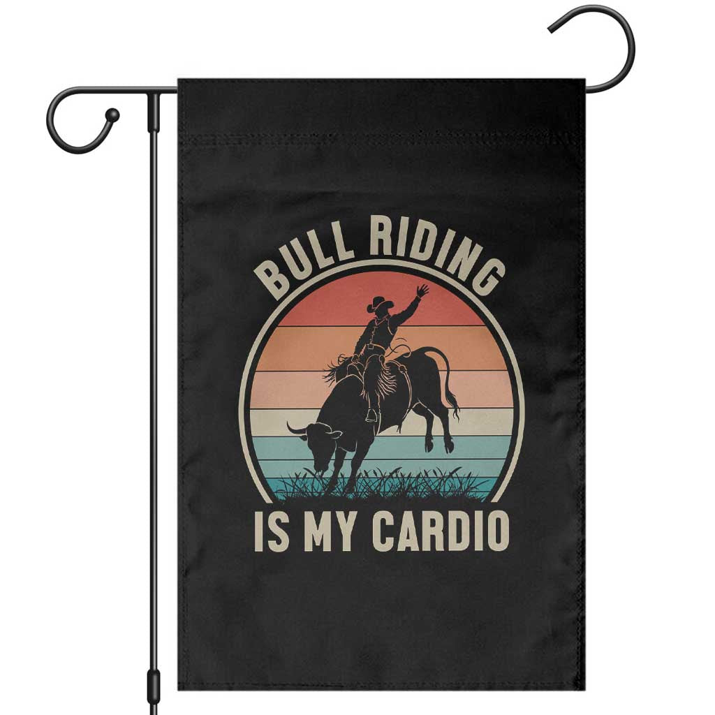 Vintage Cowboy Bucking Bull Gift Garden Flag Bull Riding Is My Cardio