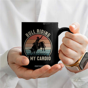 Vintage Cowboy Bucking Bull Gift Coffee Mug Bull Riding Is My Cardio