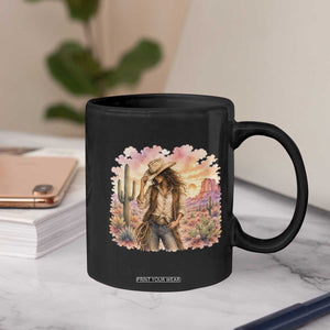 Cowgirl Western Graphic Coffee Mug Wild West Boho Desert Rodeo Gift
