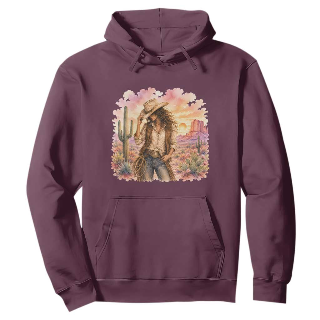 Cowgirl Western Graphic Hoodie Wild West Boho Desert Rodeo Gift