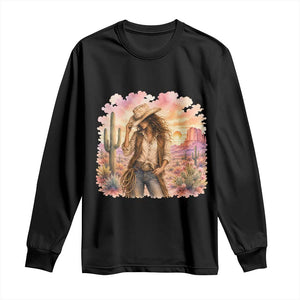 Cowgirl Western Graphic Long Sleeve Shirt Wild West Boho Desert Rodeo Gift