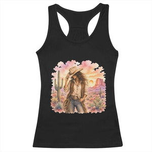 Cowgirl Western Graphic Racerback Tank Top Wild West Boho Desert Rodeo Gift