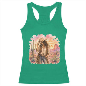 Cowgirl Western Graphic Racerback Tank Top Wild West Boho Desert Rodeo Gift