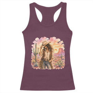 Cowgirl Western Graphic Racerback Tank Top Wild West Boho Desert Rodeo Gift