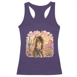 Cowgirl Western Graphic Racerback Tank Top Wild West Boho Desert Rodeo Gift