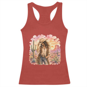 Cowgirl Western Graphic Racerback Tank Top Wild West Boho Desert Rodeo Gift