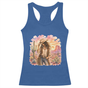 Cowgirl Western Graphic Racerback Tank Top Wild West Boho Desert Rodeo Gift