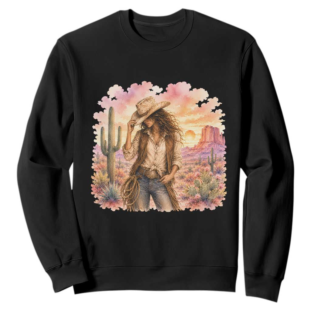 Cowgirl Western Graphic Sweatshirt Wild West Boho Desert Rodeo Gift