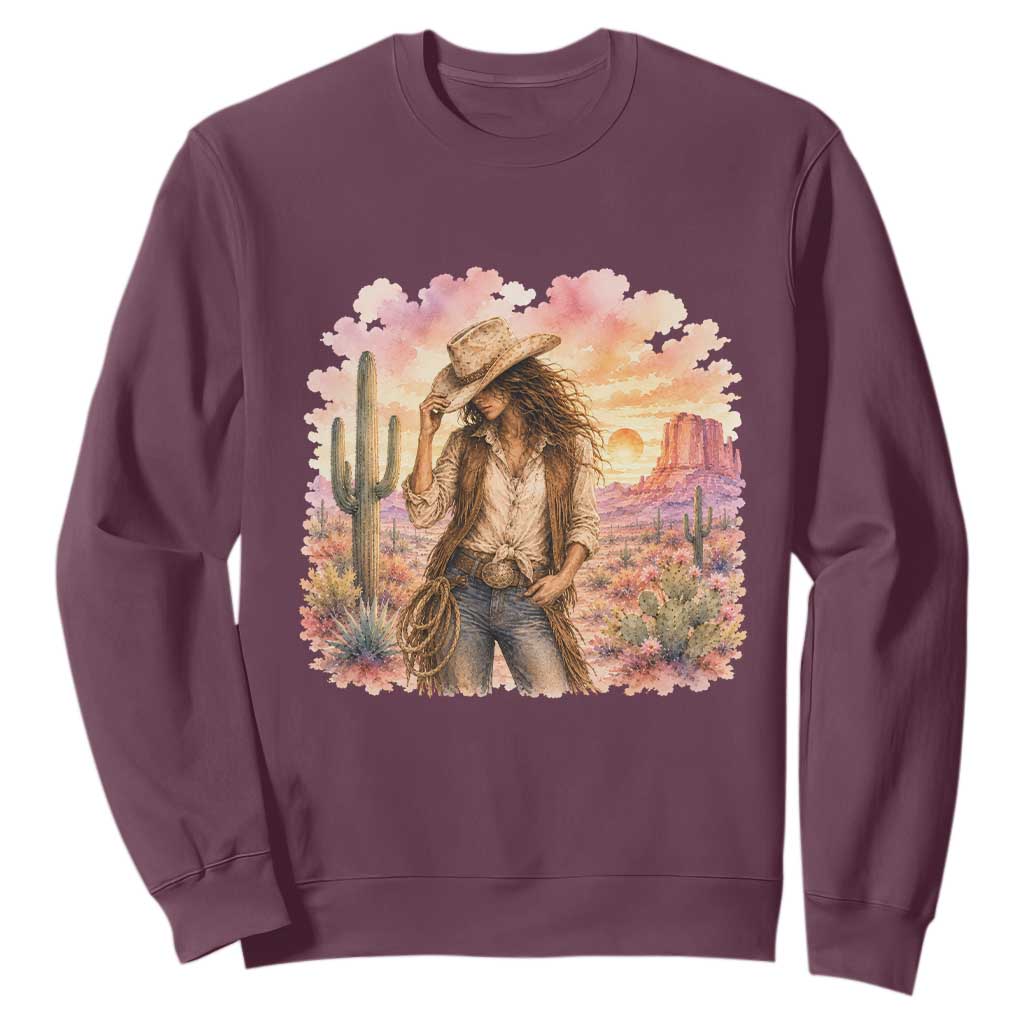 Cowgirl Western Graphic Sweatshirt Wild West Boho Desert Rodeo Gift
