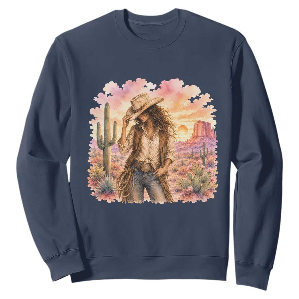 Cowgirl Western Graphic Sweatshirt Wild West Boho Desert Rodeo Gift