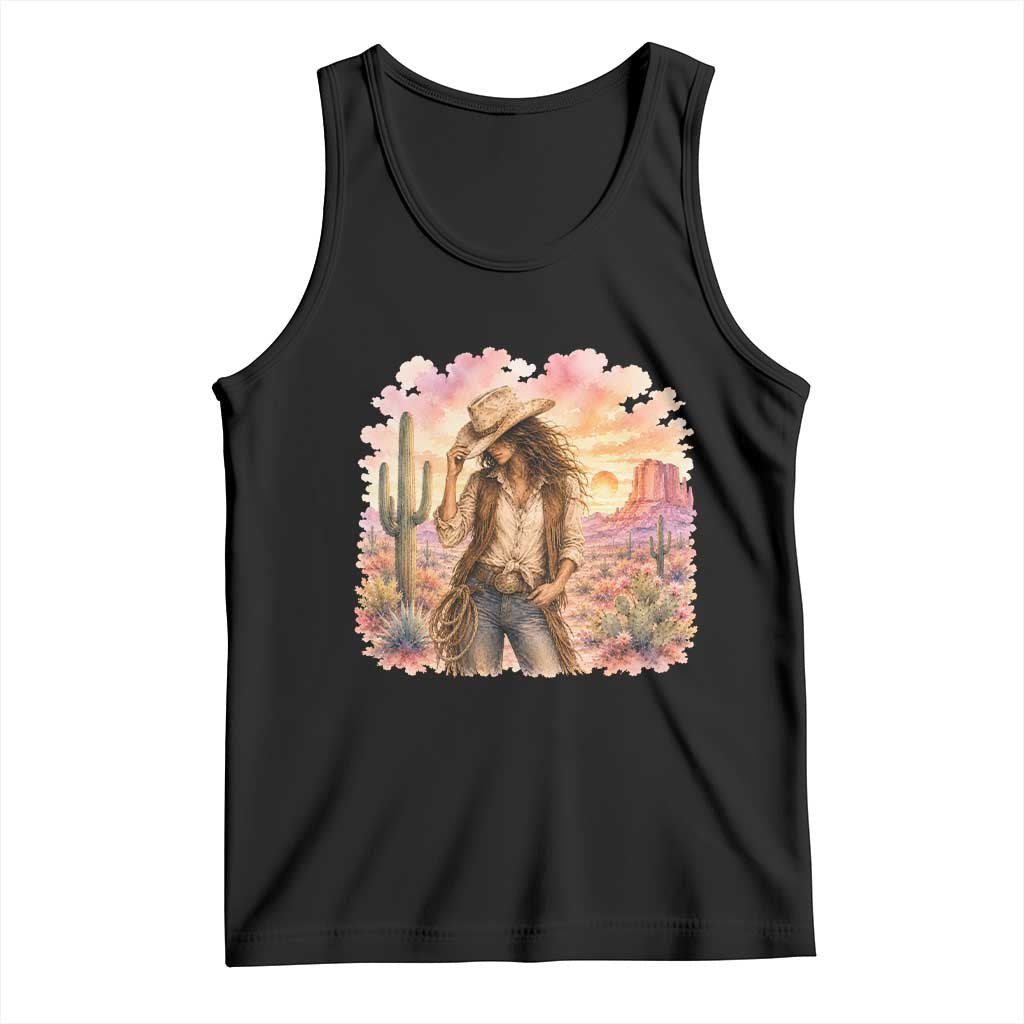 Cowgirl Western Graphic Tank Top Wild West Boho Desert Rodeo Gift
