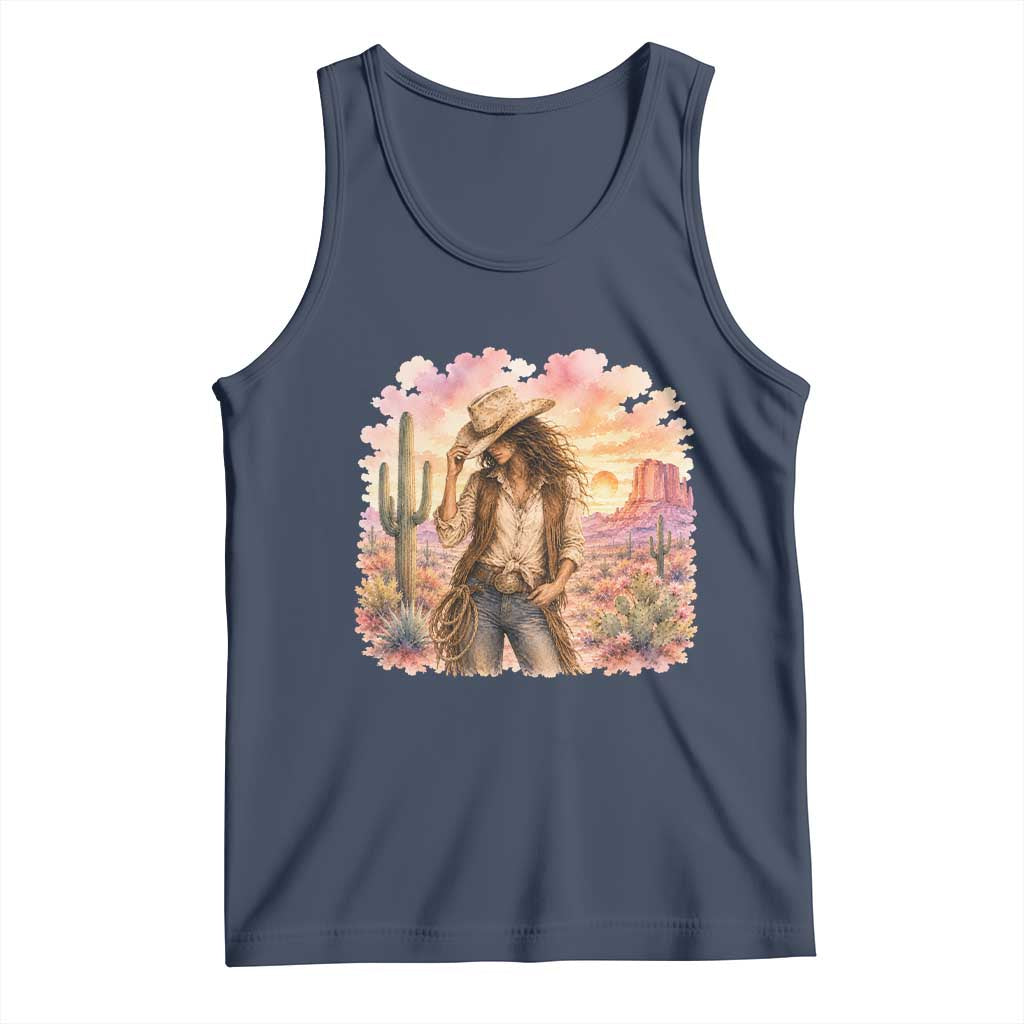 Cowgirl Western Graphic Tank Top Wild West Boho Desert Rodeo Gift