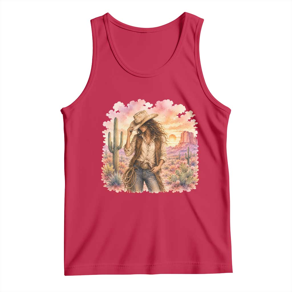 Cowgirl Western Graphic Tank Top Wild West Boho Desert Rodeo Gift