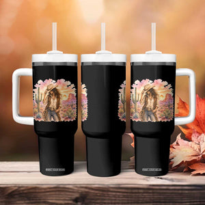 Cowgirl Western Graphic Tumbler With Handle Wild West Boho Desert Rodeo Gift