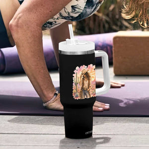 Cowgirl Western Graphic Tumbler With Handle Wild West Boho Desert Rodeo Gift