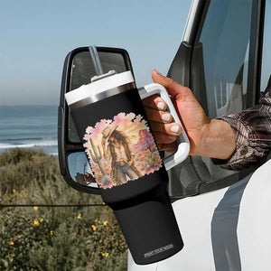 Cowgirl Western Graphic Tumbler With Handle Wild West Boho Desert Rodeo Gift