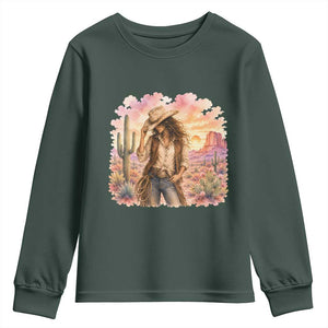 Cowgirl Western Graphic Youth Sweatshirt Wild West Boho Desert Rodeo Gift