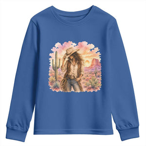 Cowgirl Western Graphic Youth Sweatshirt Wild West Boho Desert Rodeo Gift
